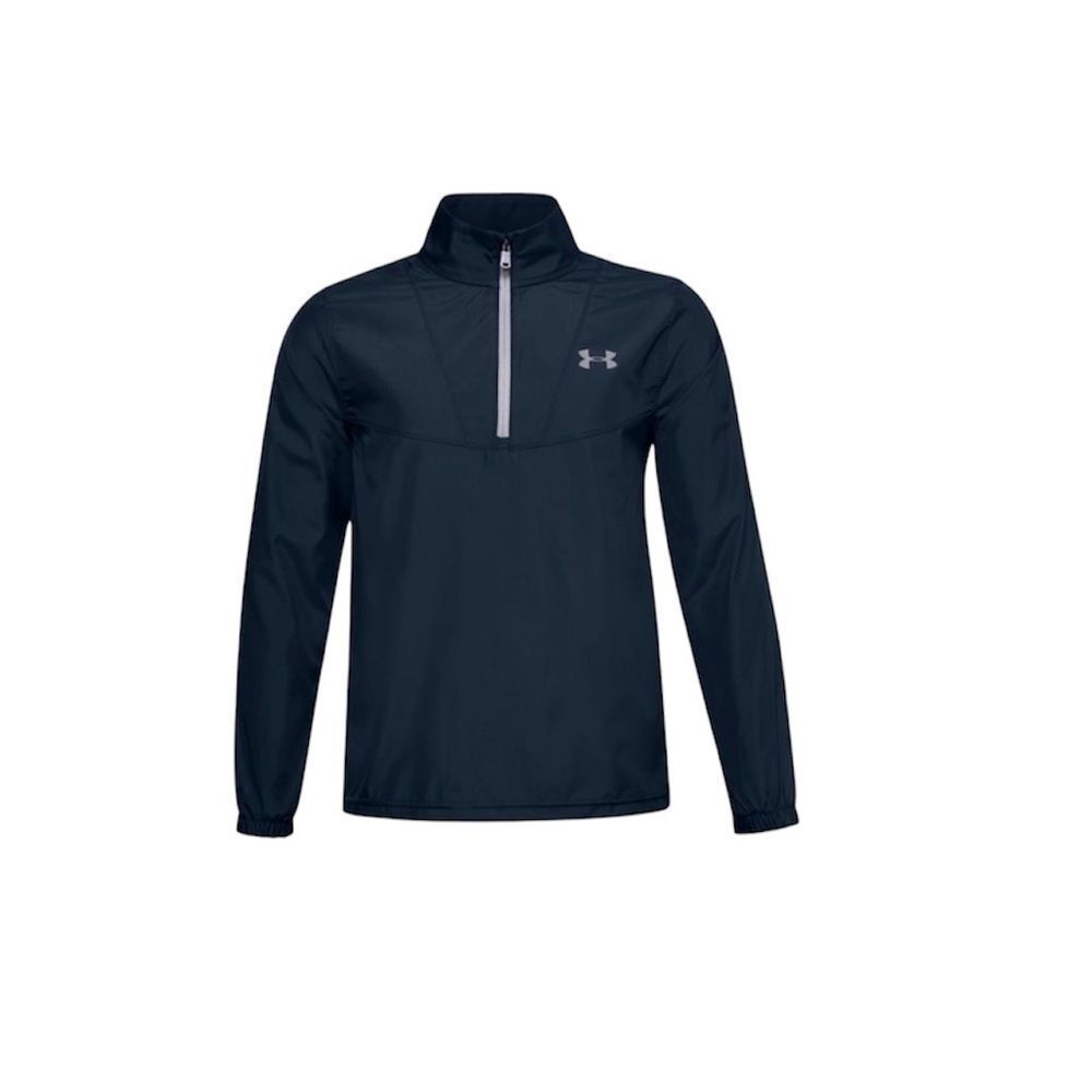 Under Armour Boys Navy Blue Golf Pullover Windstrike Zip Storm Sz M